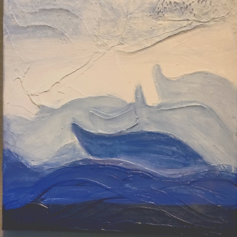 10 x 10 acrylic sculpted painting